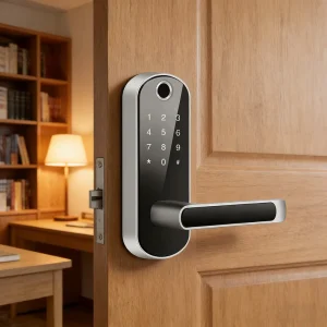 Single Tongue Wooden Door Smart Lock RF-086 Wi-Fi Fingerprint Code Lock with Memory Card