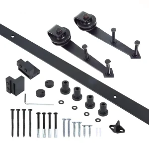Sliding Barn Door Hardware with Black Door Roller