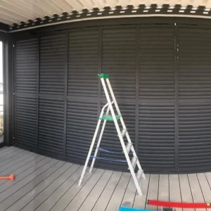 Sliding Shutter Door System with Movable Louver Blades, Folding Shading Door