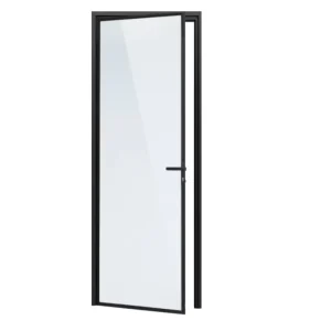 Slim Aluminum Alloy Frame Tempered Glass Moisture-Proof Interior Casement Swing Door for Home