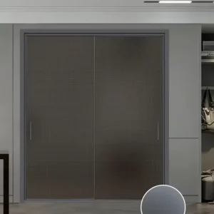 Slim Aluminum-Frame Multi-Track Glass Sliding Door for Kitchen, Bathroom, or Balcony
