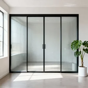 Slim Aluminum Frame Tempered Glass Sliding Door for 8mm Glass, Patio, and Balcony