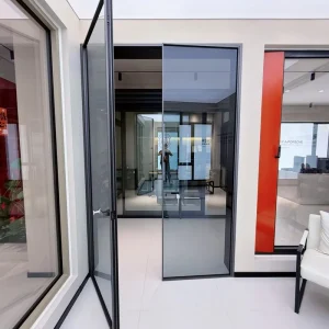 Slim Frame Aluminum Interior Doors Elegant Swing Doors 6063 T5 Aluminum Casement Doors for Kitchen
