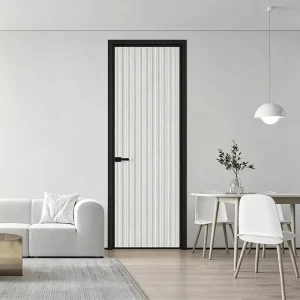 Slim Frame Aluminum Swing Door Double-Layer Glass Security Lock