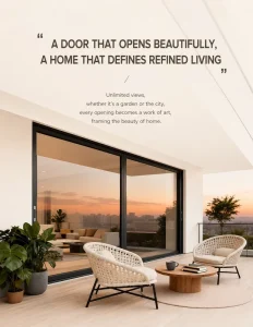 Slim Frame Modern Aluminum Glass Waterproof Sliding Door for Exterior Villa Terrace Balcony