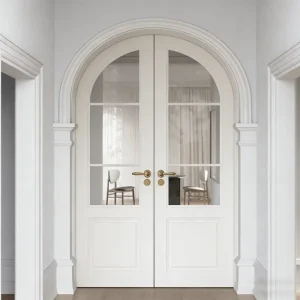 Slim-Frame Tempered Glass French Door