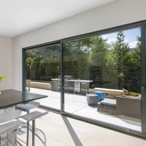 Slim-Frame Thermal-Break Waterproof Aluminum Glass Balcony Sliding Door