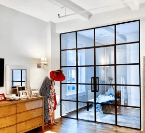 Slim Line Glass Steel Pivot Doors with Tempered Glass for Houses Exterior Premium Front Entry Steel Doors