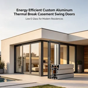 Slim Profile Aluminum Thermal Break Casement Swing Doors for Luxury Villas
