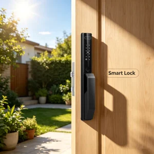 Slim Smart Lock Slim Frame Stable WiFi Connection Anti-Drill Lock Tongue Commercial Building Narrow Door