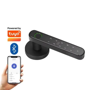 Smart Door Lock Fingerprint Handle Password Card Key App Buzzer Prompt Aluminum Alloy