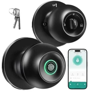 Smart Door Lock Knob with Fingerprint, App Control, Bluetooth and Home Use