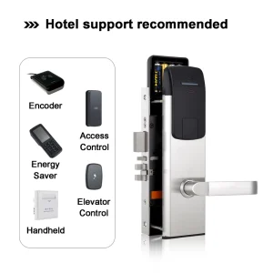 Smart Door Lock System, 304 Stainless Steel, for Wood Doors, Key Card and Password Unlock