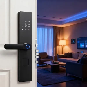 Smart Door Lock for Aluminum Doors with Stainless Steel Fingerprint Password IC Card App and Remote Control