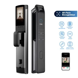 Smart Door Lock with 3D Face Recognition, Fingerprint, WiFi Camera, NFC/RFID Card, Code