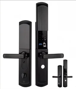 Smart Door Lock with Automatic Slide Cover, Built-in Doorbell, Anti-Peep Semiconductor Fingerprint Unlock, and Memory Card Support for Steel and Brass Doors