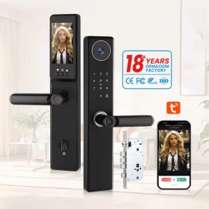 Smart Door Lock with Built-in Screen, Remote Unlock, WiFi, Camera