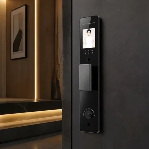 Smart Door Lock with PIN Code, Fingerprint, 3D Face Recognition, Cloud Storage, WiFi, Aluminum Alloy, Wood and Steel Door Compatibility