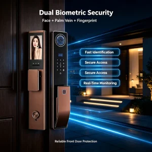 Smart Door Lock with WiFi 3D Facial Recognition Palm Recognition Fingerprint Digital Lock and Video Intercom