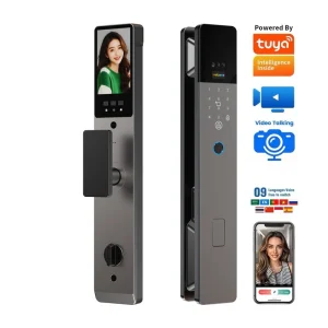 Smart Door Lock with WiFi App, Remote Unlock, Password, Face Recognition and Camera for Wood and Aluminum Doors
