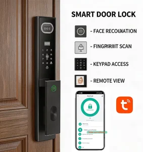 Smart Face Recognition Door Lock with Aluminum Alloy Construction, Cloud Storage, Fingerprint, Password and Remote Control