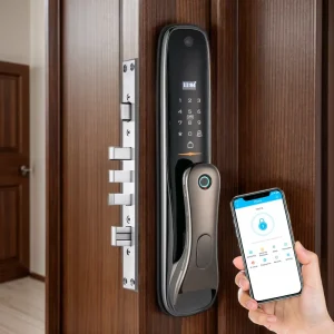Smart Fingerprint Sliding Door Lock with Camera