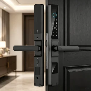 Smart Front Door Lock with Anti-Peeping Password Protection, Low Voltage Alert, and Aluminum Alloy