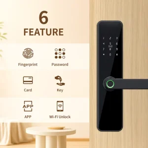 Smart Handle Lock WiFi Fingerprint Password Card Key Unlock Home Apartment Office Security