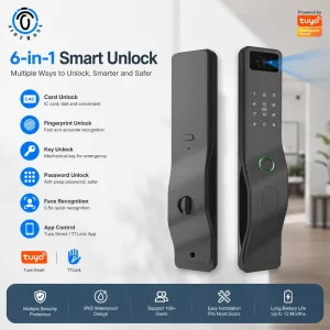 Smart Home Electronic Door Lock for Face Recognition Fingerprint WiFi Cloud Storage Camera for Wood and Steel Doors