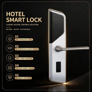 Smart Hotel RFID Card Lock Durable Waterproof Electronic Door Lock with SS304 Stainless Steel
