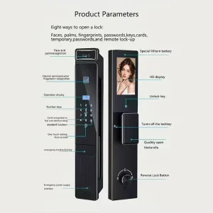 Smart Keyless RFID Card Electric Lock with Camera for Home Wood Door