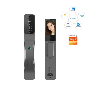 Smart Lock Face Recognition Card Unlock App WiFi Aluminum Alloy Multi-Door Cloud Wood