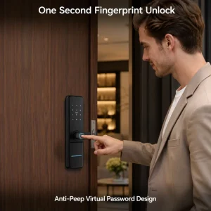 Smart Lock Tuya Wi-Fi App Control Fingerprint Keyless Unlocking for Aluminum and Wood Doors
