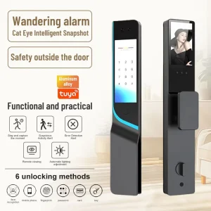 Smart Lock With Large Screen Face Recognition Cat-Eye Digital Door WiFi App Control for Aluminum Wood and Steel Doors