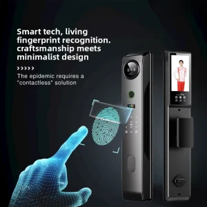 Smart Lock with 4.5″ Display 3D Face Recognition Motion Detection Remote Access Cloud for Wood Aluminum and Steel Doors