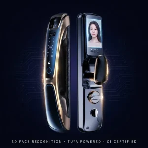 Smart Lock with Face Recognition, Fingerprint Keyless Entry, Electronic Deadbolt, Built-in Camera and Doorbell
