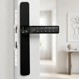 Smart Lock with Face Recognition, Password, Card Access, IP65 Waterproof, Cloud Storage, and App Control for Aluminum Alloy, Wood, and Steel Doors