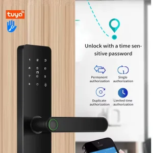 Smart Lock with Fingerprint and Face Recognition App Control for Wood Steel and Brass Doors