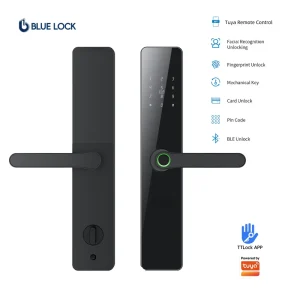 Smart Mortise Fingerprint Wood Aluminum Door Lock Emergency Charging Warranty App Control
