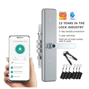 Smart Security Door Lock for Wooden Door Digital External Aluminum Alloy Wi-Fi App Cloud Storage Smart Home