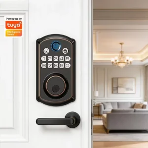 Smart Security Door Lock with App Control for Wood and Aluminum Doors, Remote Unlocking, Aluminum Alloy