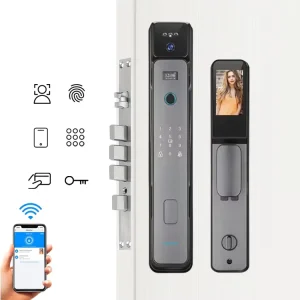 Smart Security Video Door Phone Intercom Door Lock with Camera and Fingerprint