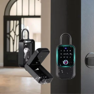 Smart Storage Key Box with App Remote Control and Tamper-Proof Design for Indoor and Outdoor Wood Doors