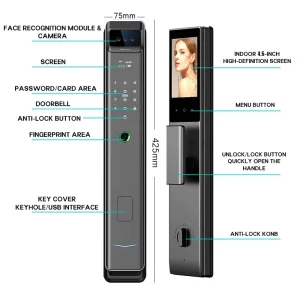 Smart WiFi Aluminum Automatic Active Monitoring Palm Vein Digital Home Security Door Lock