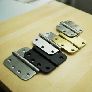 Solid Brass Corner Door Hinge Matte Black Satin Nickel Finish