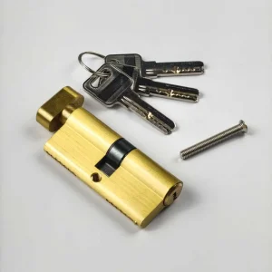 Solid Brass Drill-Resistant European-Style Lock Cylinder with Key