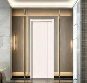 Solid Color Painted WPC Door with Matching Door Architrave for Bedroom, Living Room, or Apartment