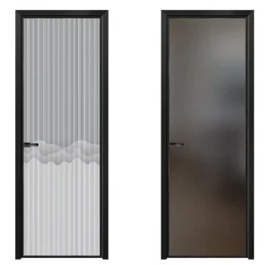 Sound-Insulating Aluminum Bathroom Door with Frosted Glass