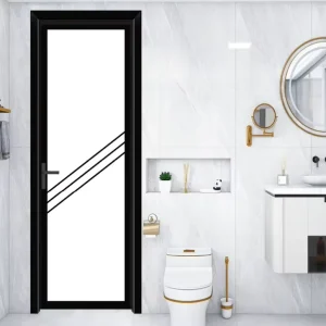 Soundproof Aluminum Alloy Glass Bathroom Door Durable Minimalist Design with 5 Year Warranty for Hotel Bedroom Apartment