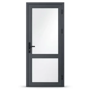 Soundproof Aluminum Casement Door Low-E Double-Glazed Glass Hinged Swing Door with Lock for Bedroom Office